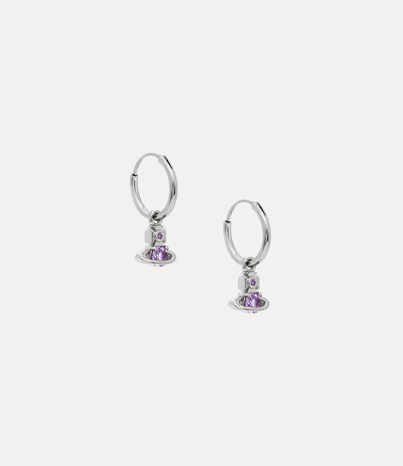 Vivienne Westwood nina sparkle earrings in PLATINUM/LAVENDER CZ